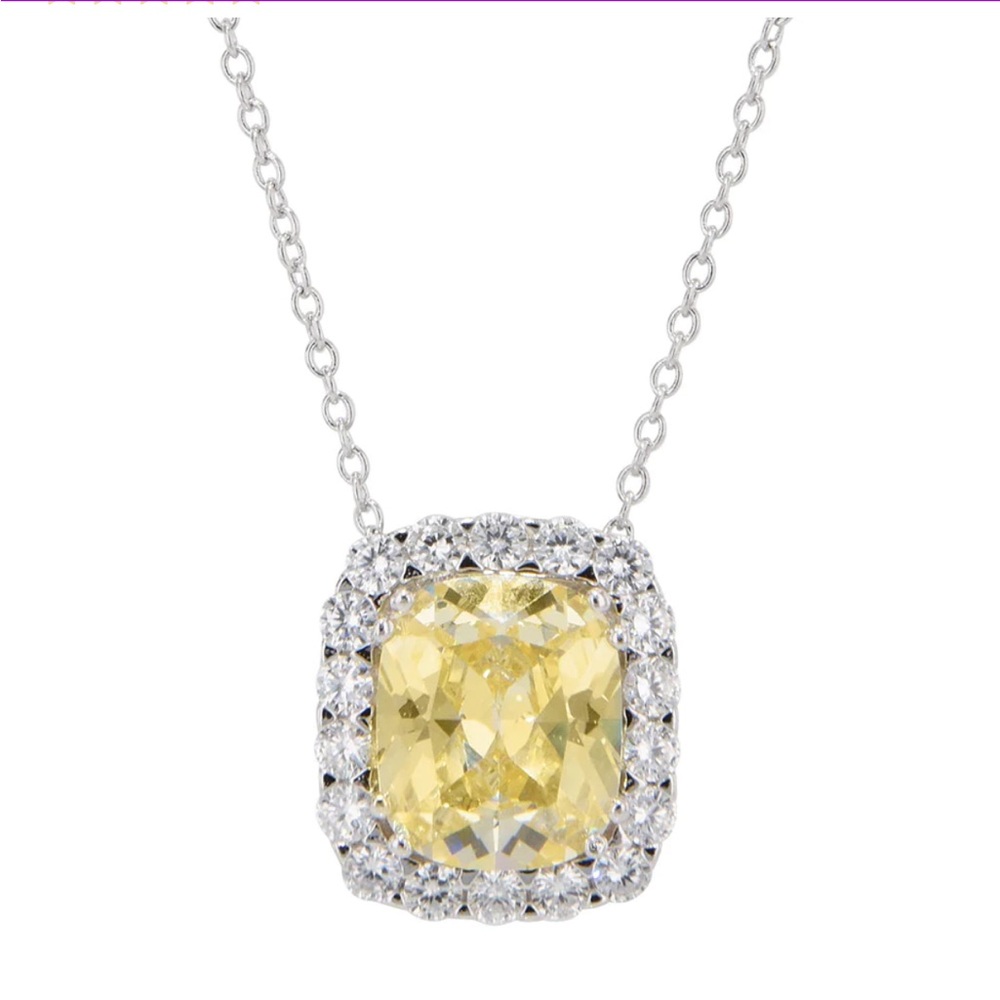 Savvy Cie NWOT Lab Created Canary and CZ Luxury Pendant